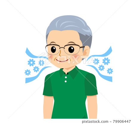 White-haired man in short sleeves White-haired man in short sleeves 79906447