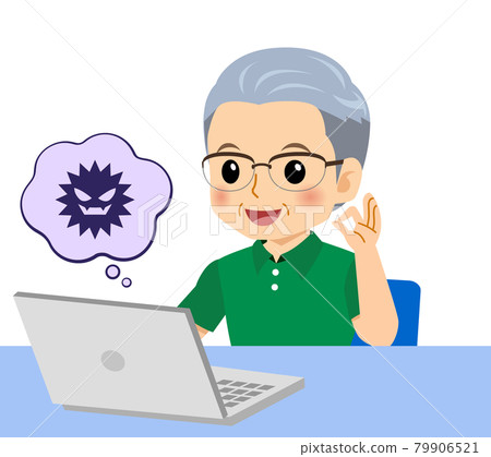 White-haired man in short sleeves White-haired man in short sleeves 79906521