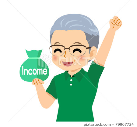 White-haired man in short sleeves 79907724