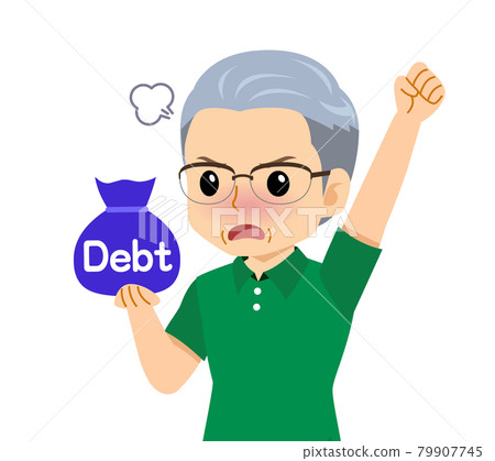 White-haired man in short sleeves 79907745