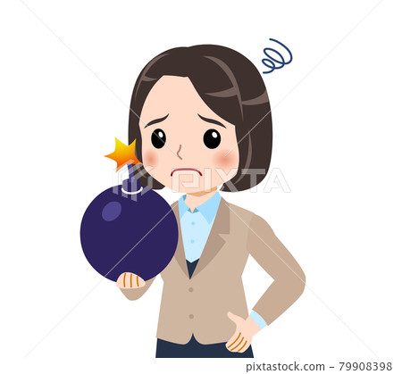 Woman in beige suit Woman in beige suit 79908398