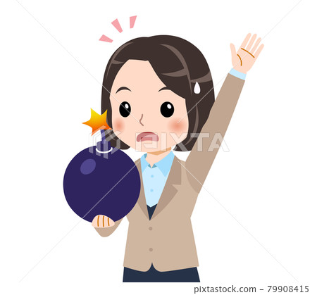 Woman in beige suit Woman in beige suit 79908415