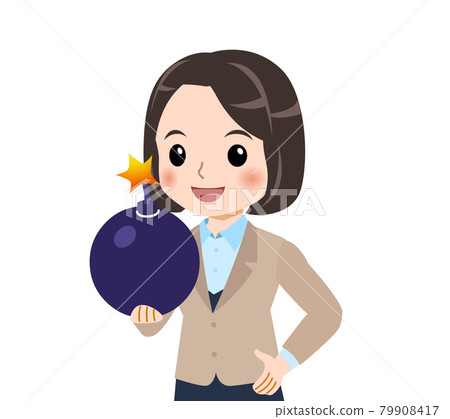 Woman in beige suit Woman in beige suit 79908417