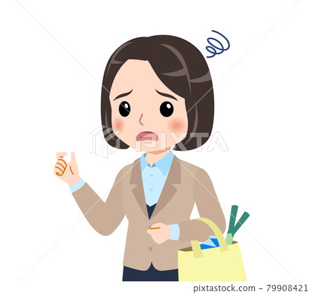 Woman in beige suit 79908421