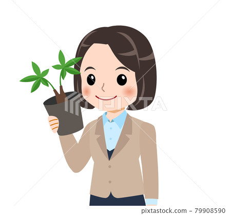 Woman in beige suit Woman in beige suit 79908590
