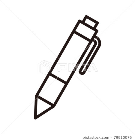 Simple pen black and white thin line icon / white background 79910076