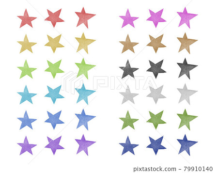 Symbol stamp star-shaped color set 79910140
