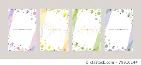 Watercolor dot decoration card set: natural color 79910144