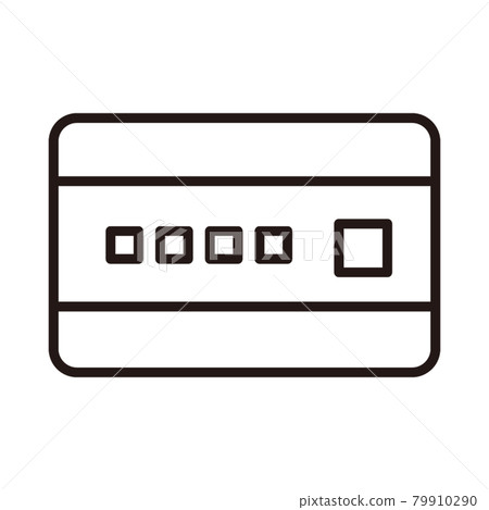 簡單的信用卡黑白細線圖標/白色背景 簡單的信用卡黑白細線圖標/白色背景 79910290