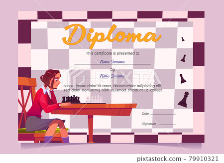 Diploma for chess winner or tournament participant 79910321