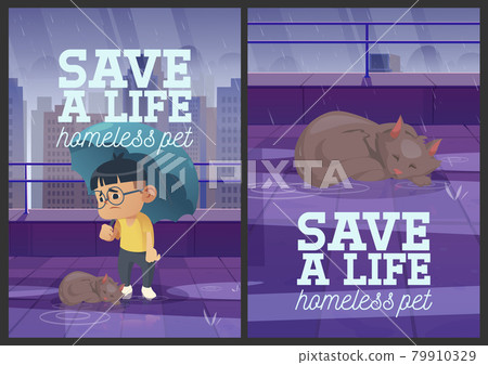 Save a life homeless pet cartoon posters design Save a life homeless pet cartoon posters design 79910329