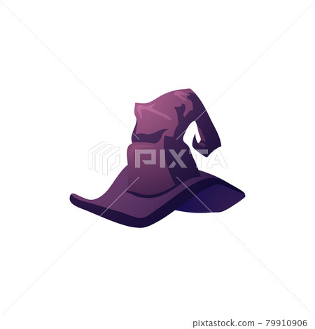Old magic pointed witch hat for halloween party a cartoon vector illustration 79910906