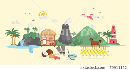 Jeju island in South Korea. Summer vacation, active tour with famous attraction, adventure time 79911132