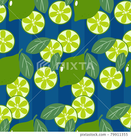 Lime seamless pattern navy stripe Lime seamless pattern navy stripe 79911355