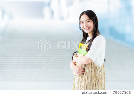 Smile college student woman Smile college student woman 79917508