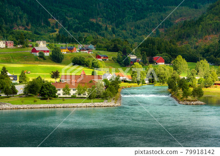 Norway, Loen village landscape near Olden 79918142