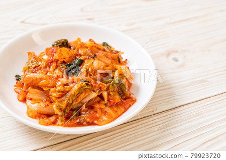 Kimchi cabbage on plate Kimchi cabbage on plate 79923720