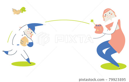 Parent and child enjoying catch ball Illustration material Parent and child enjoying catch ball Illustration material 79923895