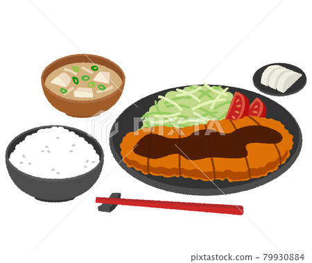 炸豬排的插圖 79930884