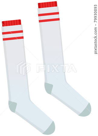 Soccer Gaiters flat icon on white background. High socks soccer player uniform isolated vector 79930893