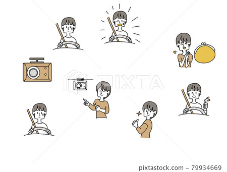 Illustration set about car driving and drive recorder 79934669