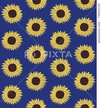 Vector seamless pattern of hand drawn sunflower Vector seamless pattern of hand drawn sunflower 79940249