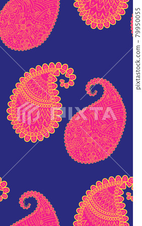 Turkish cucumber pattern in classic style. Traditional motif. Abstract retro texture. Vintage print. Turkish cucumber pattern in classic style. Traditional motif. Abstract retro texture. Vintage print. 79950055