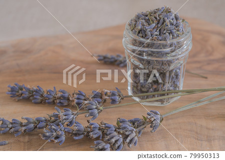Freshly harvested lavender potpourri, bottled dry lavender, potpourri, Freshly harvested lavender potpourri, bottled dry lavender, potpourri, 79950313