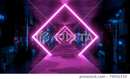 Neon Tunnel VJ Cyberspace Club Rhombus Purple [There is another Ver] 79950354