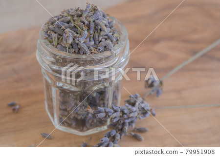 Freshly harvested lavender potpourri, bottled dry lavender, potpourri, 79951908