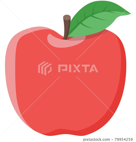 Red vector apple isolated fruit icon with leaf... - Stock Illustration ...