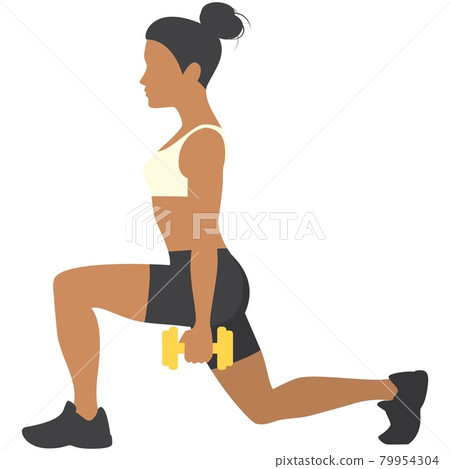 Woman workout with dumbbells vector isolated on... - Stock Illustration ...