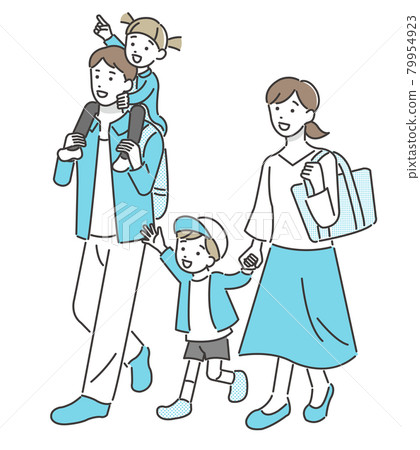 Vector illustration material to go out with family / friend / parent and child / travel 79954923