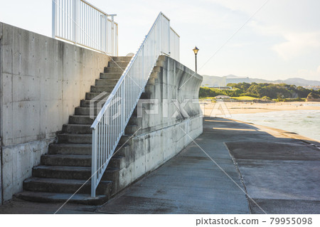 Hitachi City, Ibaraki Prefecture Seawall on Kawarago Beach 79955098