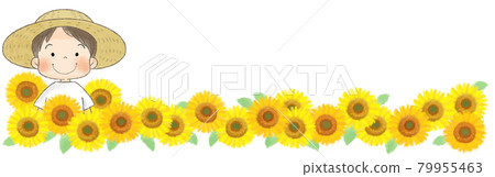 男孩戴向日葵草帽(橫紋裝飾) 男孩戴向日葵草帽(橫紋裝飾) 79955463