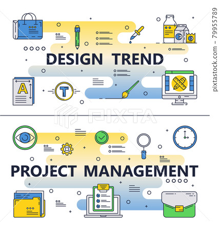 Vector line art design trend poster banner 79955789