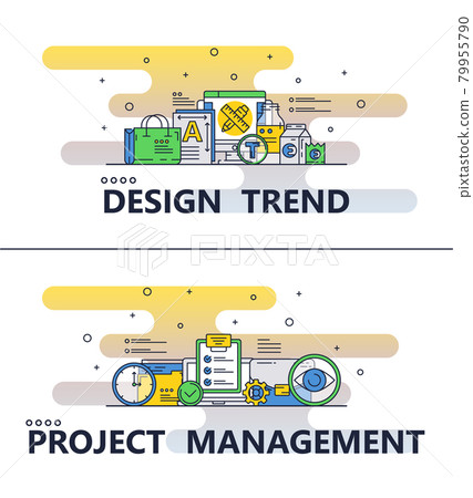 Vector line art design trend poster banner 79955790
