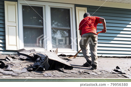 Contracter on removing shingles on a roof Contracter on removing shingles on a roof 79956380
