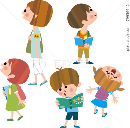 Social tour of elementary school students Social tour of elementary school students 79956642