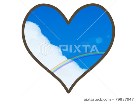 心形藍天、積雨雲和彩虹 心形藍天、積雨雲和彩虹 79957047