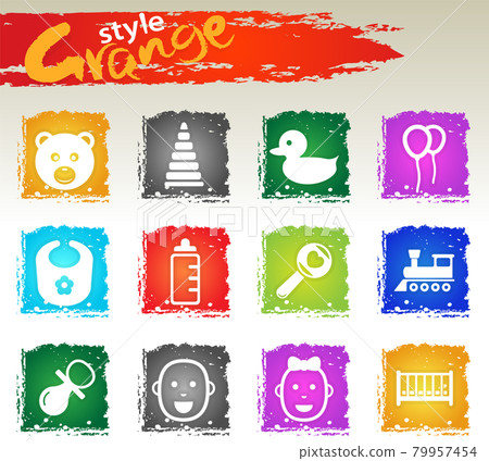 Baby toys icon set 79957454