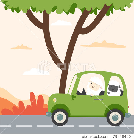 a car clipart black and white tree