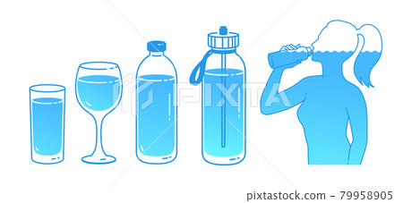 Illustration set of water balance concept Illustration set of water balance concept 79958905