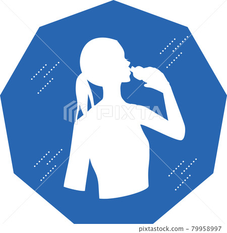 一個女人補水的剪影 79958997