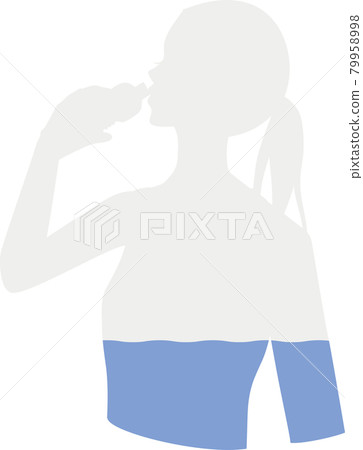 保濕女人剪影的插圖 79958998