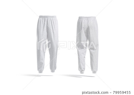 Blank melange sport sweatpants mockup, front and back view 79959455