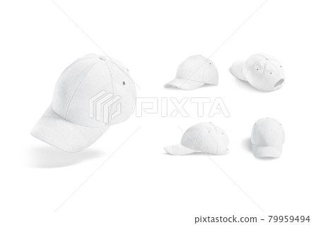 Blank white baseball cap mockup, different views 79959494