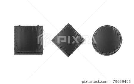 Blank black square, rhombus and round stretching banner mockup, isolated 79959495