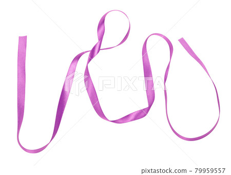 Lilac ribbon bow isolated on white background Lilac ribbon bow isolated on white background 79959557