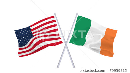 美國和愛爾蘭國旗 美國和愛爾蘭國旗 79959815